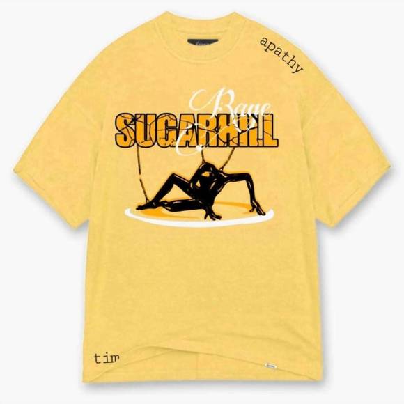 NEW SUGAR HILL men's apathy t shirt in butter yellow - Picture 1 of 3